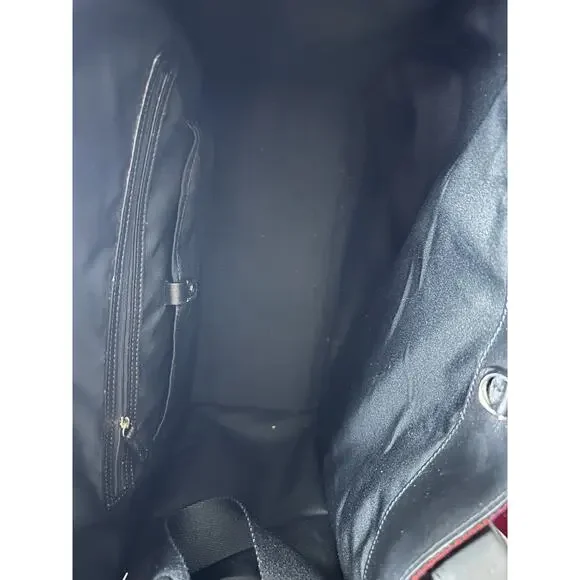 kate spade new york Manhattan Foliage Plaid Fabric Large Tote Bag Pink Multi EUC - Picture 9 of 14